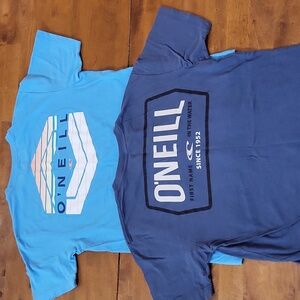 2 O'Neill Blue Short Sleeve Tees/ Both Standard Fit Small